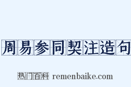 周易参同契注造句是什么意思的图片